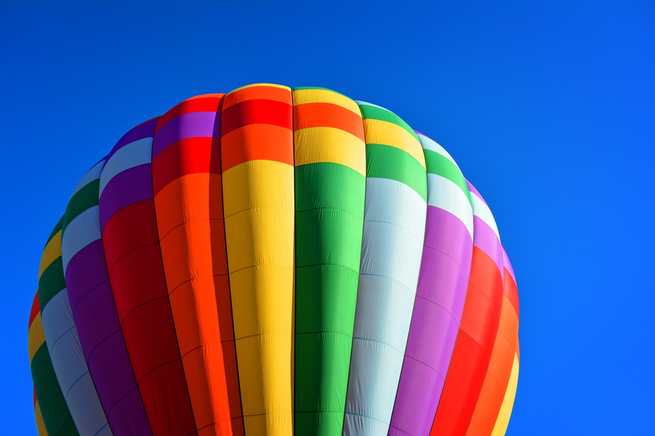 Rainbow inspired hot air balloon